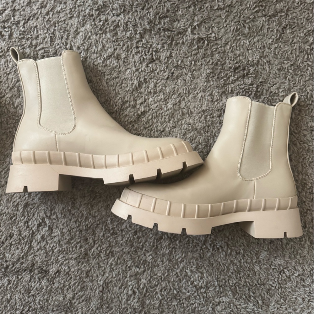 Women's Cream Chunky Boots